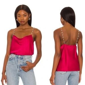 NEW Cami NYC The Busy Pearl Silk Camisole Top In Raspberry Pink, size XL